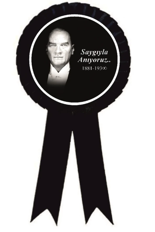 yıldızkurdelaankara 10 Kasım Saygı Ile Anıyoruz Atatürk Saten Kokart 25 Adet ürün görseli 1