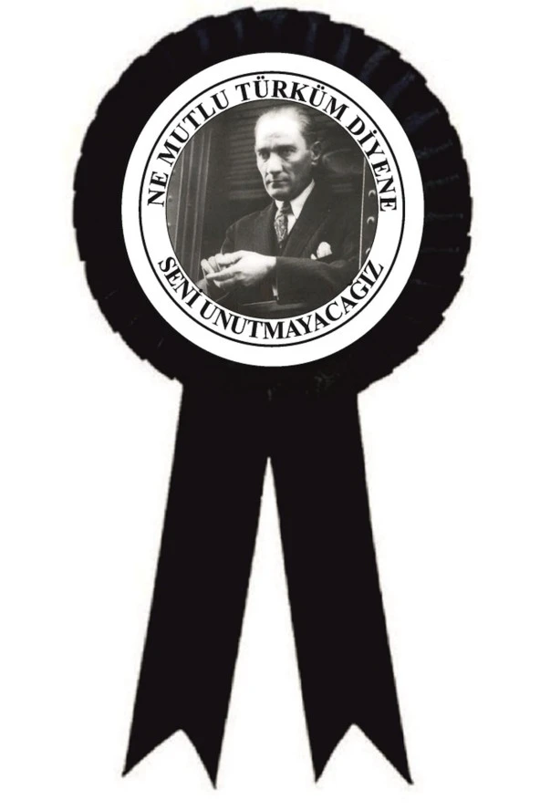 yıldızkurdelaankara 10 Kasım Saygı Ile Anıyoruz Atatürk Saten Kokart 25 Adet ürün görseli 1