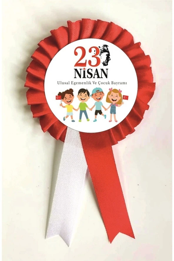yıldızkurdelaankara 23 Nisan Ulusal Eğemenlik Ve Çocuk Bayramı Saten Kokart 25 Adet ürün görseli 1