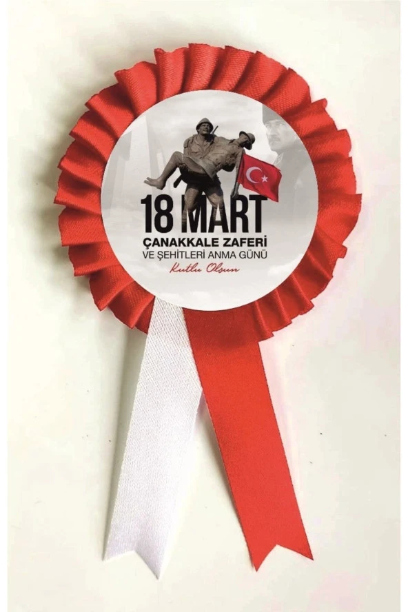 yıldızkurdelaankara 18 Mart Çanakkale Zaferi Saten Kokart 10 Adet ürün görseli 1
