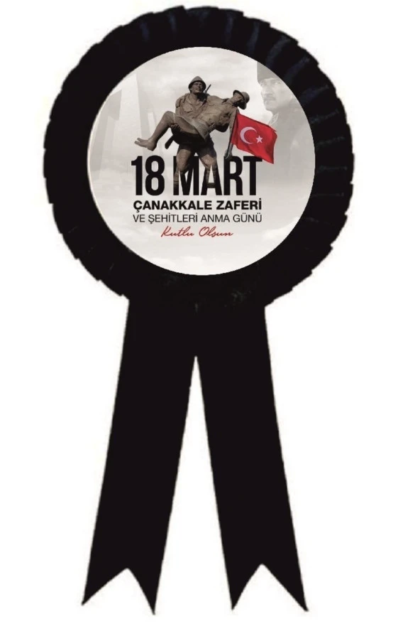 yıldızkurdelaankara 18 Mart Çanakkale Zaferi Saten Kokart 10 Adet ürün görseli 1