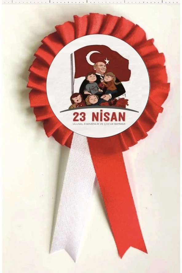 yıldızkurdelaankara 23 Nisan Ulusal Eğemenlik Ve Çocuk Bayramı Saten Kokart 10 Adet ürün görseli 1