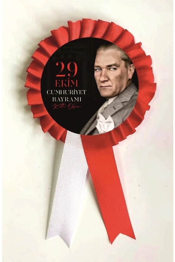 yıldızkurdelaankara 29 Ekim Cumhuriyet Bayramı Kutlu Olsun Saten Kokart 10 Adet ürün görseli 1