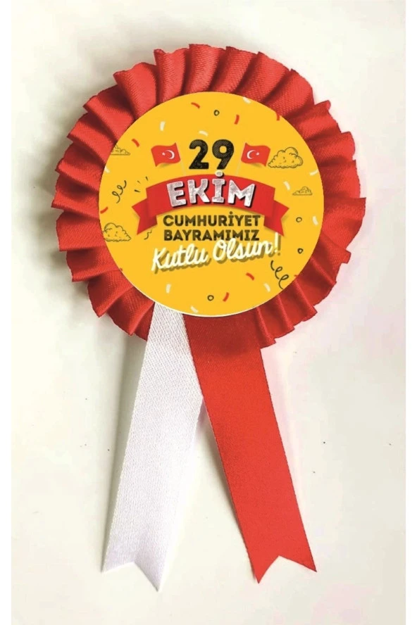 yıldızkurdelaankara 29 Ekim Cumhuriyet Bayramı Kutlu Olsun Saten Kokart 10 Adet ürün görseli 1
