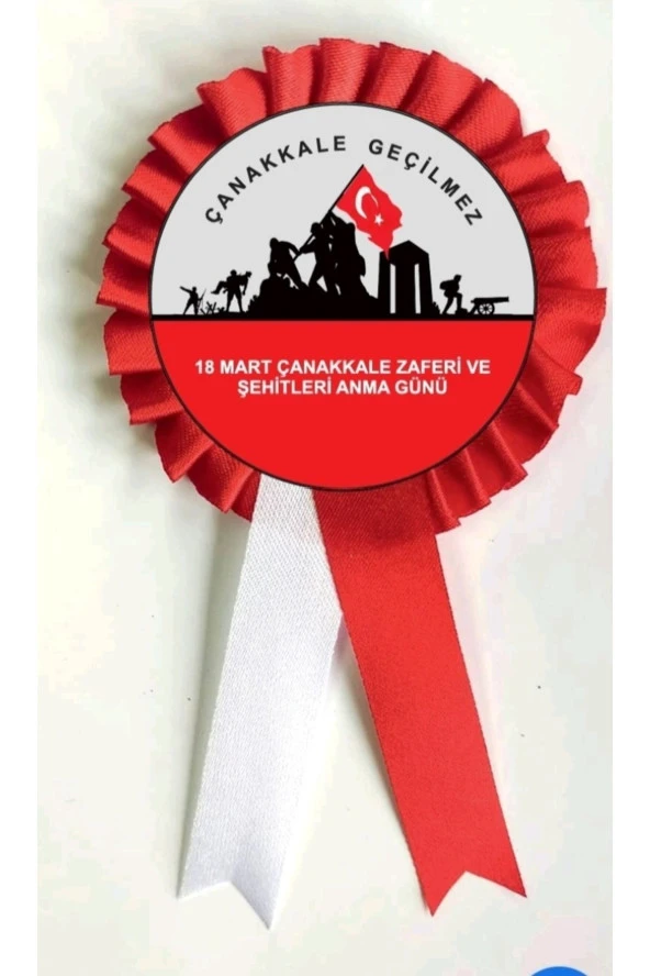 yıldızkurdelaankara 18 Mart Çanakkale Zaferi Saten Kokart 10 Adet ürün görseli 1