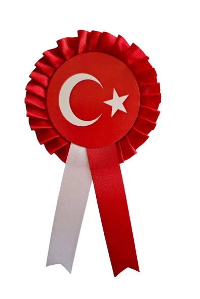 yıldızkurdelaankara Türk Bayragı Saten Kokart Rozet 100 Adet ürün görseli 1