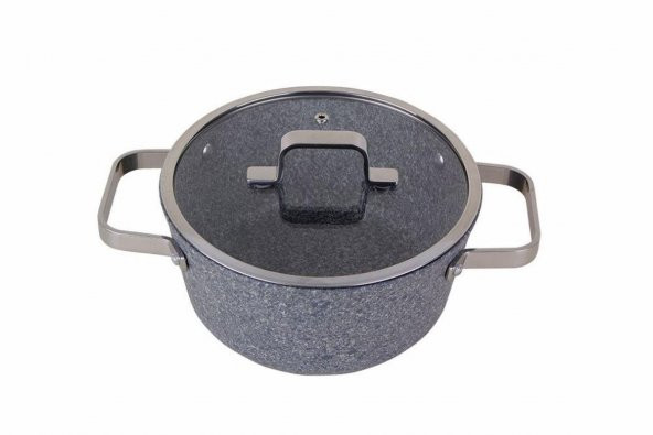 Porland Bianco Gri Kapaklı Derin Tencere 20 cm 04STY005840 ürün görseli 1