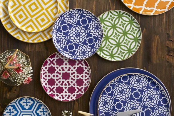 Porland Morocco Karma Renk 24 Parça 6 Kişilik Yemek Takımı  04A+P021368 ürün görseli 1