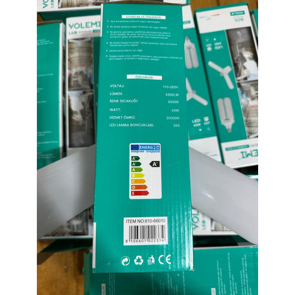 led katlanır tasaruflu 3 kanat ampul lamba - Resim 2