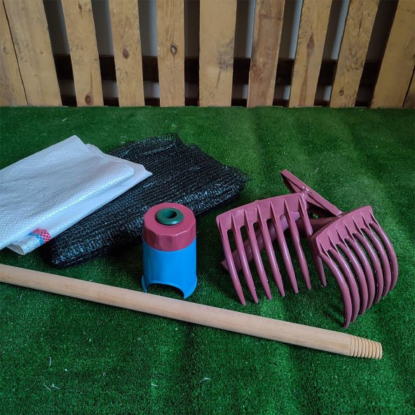 ZEYTİN TIRMIĞI + ZEYTİN DİLME APARATI + TAŞIMA ÇUVALI + 6x12 ZEYTİN SERGENİ + FIRÇA SAPI ZEYTİN TOPLAMA TARAĞI VE ZEYTİN ÇİZME ALETİ ürün görseli 1
