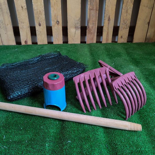 ZEYTİN TIRMIĞI + ZEYTİN DİLME APARATI + FIRÇA SAPI + 6x12 ZEYTİN SERGENİ ZEYTİN TOPLAMA TARAĞI VE ZEYTİN ÇİZME ALETİ ürün görseli 1