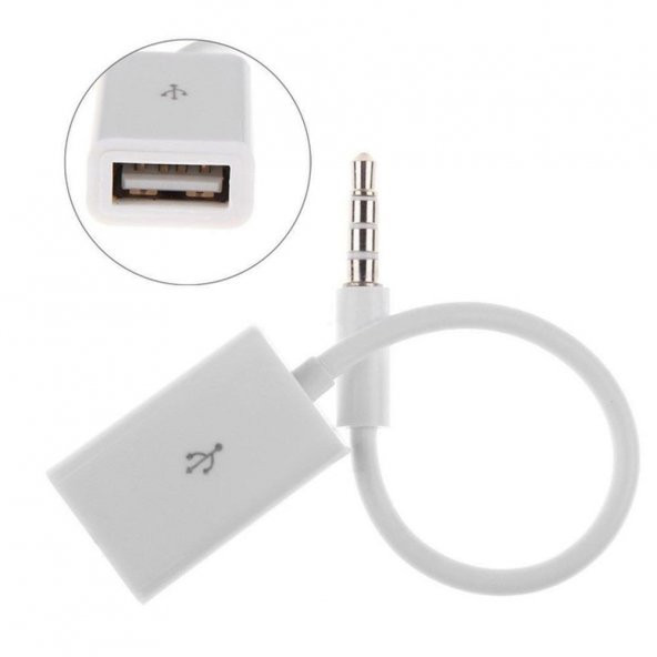 USB TO AUX KABLO STEREO DİŞİ SES 3.5MM MP3 PLAYER TELEFON OTG KULAKLIK ürün görseli 1