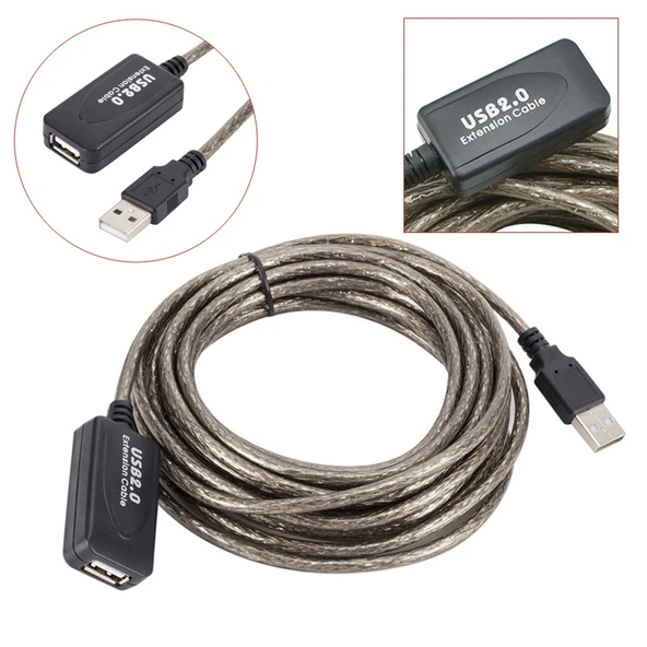 TriLine 10 Metre USB2.0 Sinyal Güçlendirici Profesyonel Çipli Usb Extension Uzatma Kablosu ürün görseli 1
