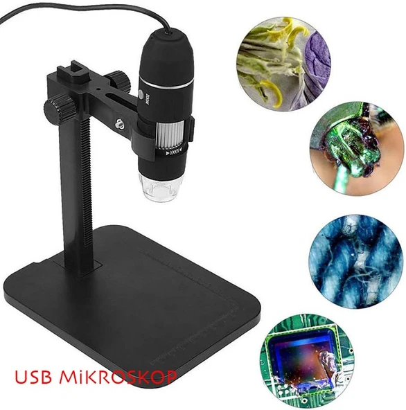 TriLine 1000X 2MP Dijital Standlı 8 Ledli USB OTG Mikroskop ürün görseli 1