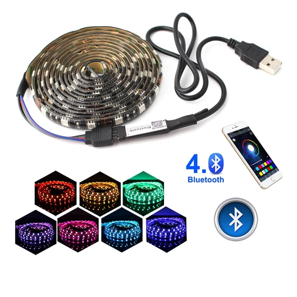 TriLine Bluetooth TV Arkası RGB Usb Şerit Led Aydınlatma 16 Renk ürün görseli 1