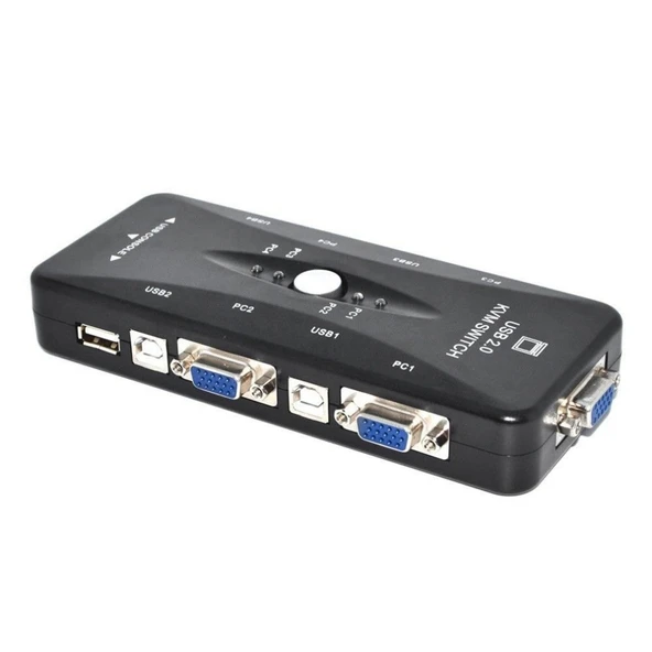 TriLine 4 Port Usb Kvm Switch 4PC Tek Monitör Kontrol ürün görseli 1