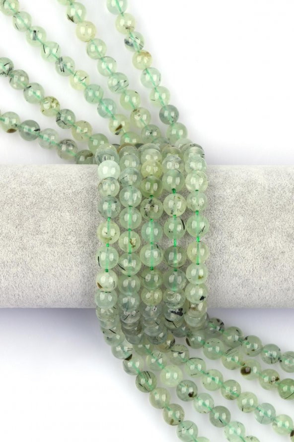 Prehnite Doğal Taş Dizi 8 mm Küre Kesim ürün görseli 1