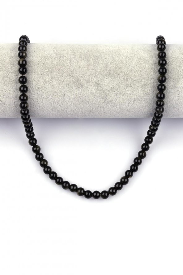 Golden Obsidyen Doğal Taş Dizi 6 mm Küre Kesim ürün görseli 1