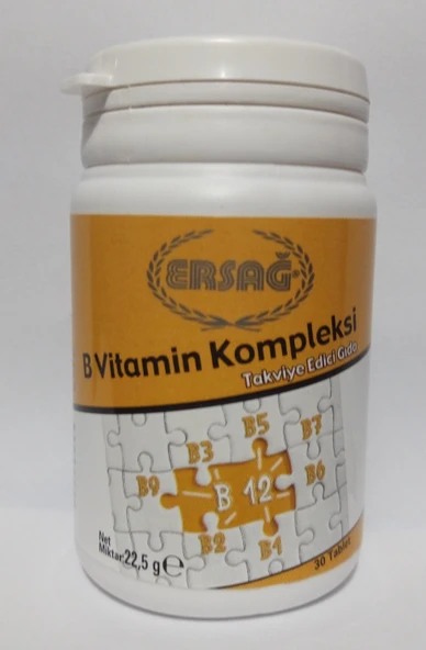 Ersağ B Vitamin Kompleksi Gıda Takviyesi, B 12 Vitamini ürün görseli 1