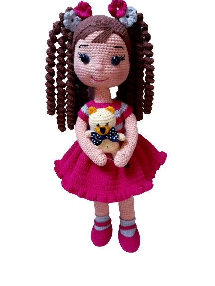 Oyuncaklı Çiçek Bebek Amigurumi Organik Oyuncak ürün görseli 1