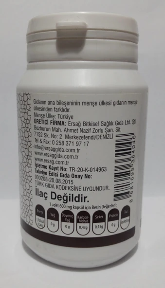 Ersağ Lepidyum Gıda Takviyesi, Maca - Resim 3