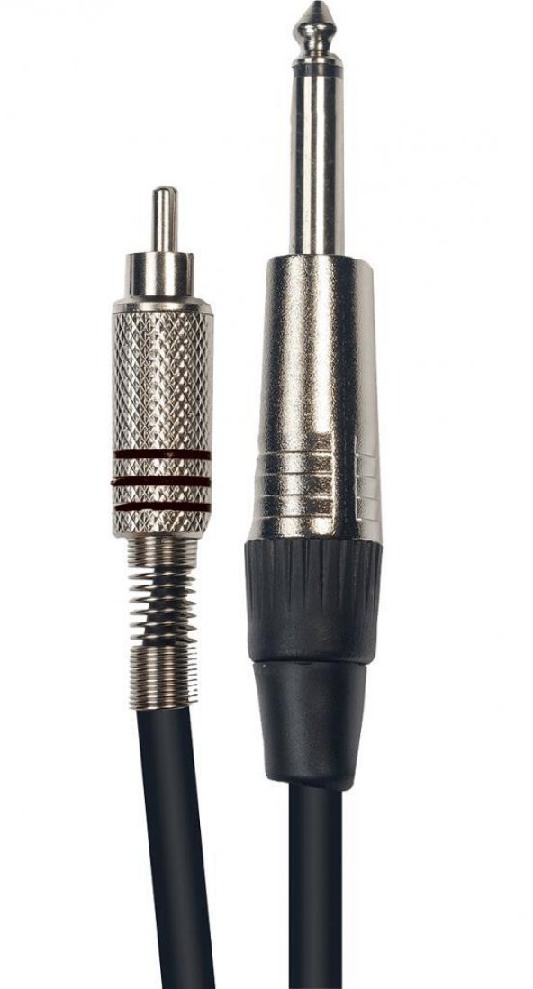 1x RCA to 1x 6.3 mm Erkek Mono Ses Kablosu 3 Metre ürün görseli 1