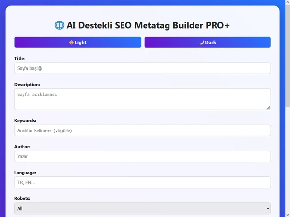 AI Destekli SEO Metatag Builder PRO+ ürün görseli 1