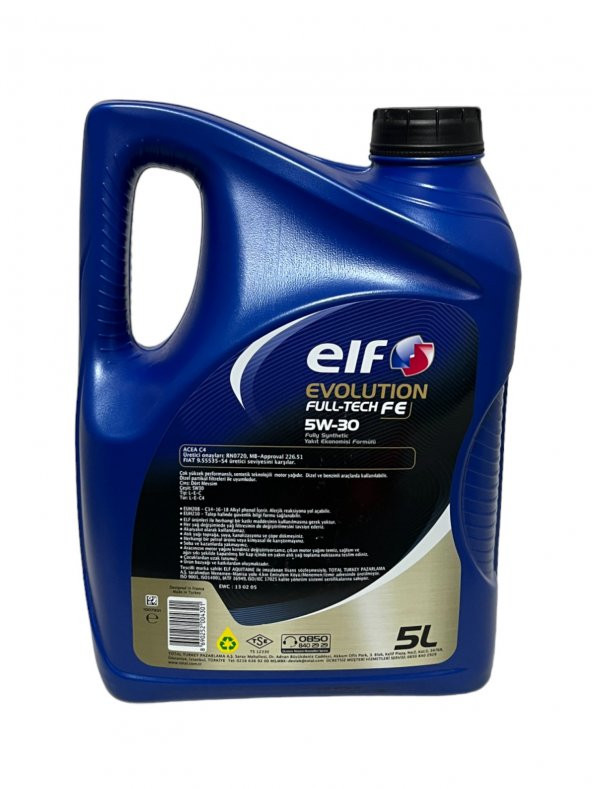 Elf Evolution Full-Tech FE 5W-30 Tam Sentetik Motor Yağı 5 Litre - Resim 3