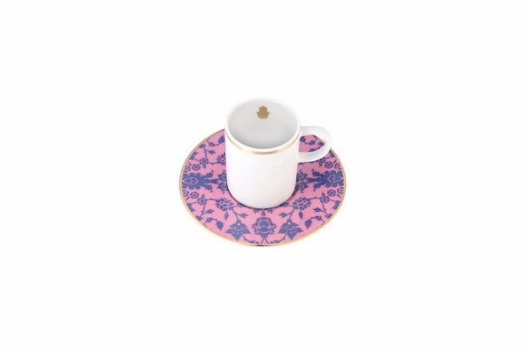 Porland Glamorous Pembe Tabaklı Kahve Fincanı 85cc  04A+P021740 ürün görseli 1