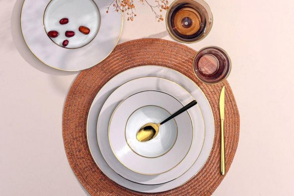 Porland Madeleine Bej 27 Parça 6 Kişilik Yemek Takımı  04A+P021966 ürün görseli 1
