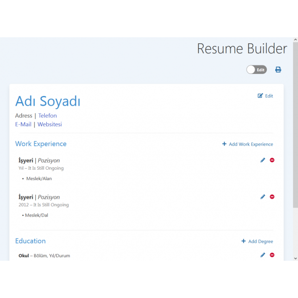 Resume Builder ürün görseli 1