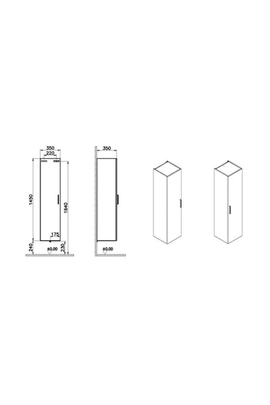 VitrA Mia Boy Dolabı Parlak Antrasit - Resim 3