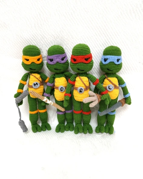 Ninja Kaplumbağalar Takımı Amigurumi Organik Oyuncak ürün görseli 1