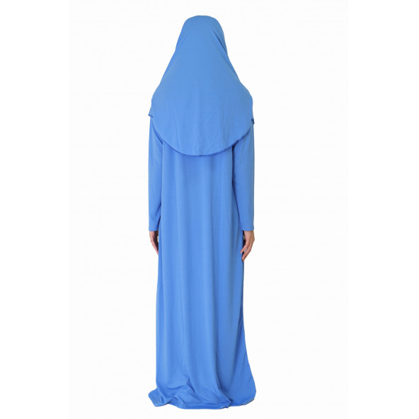 GÖK MAVİSİ FERMUARLI NAMAZ ELBİSESİ ürün görseli 1