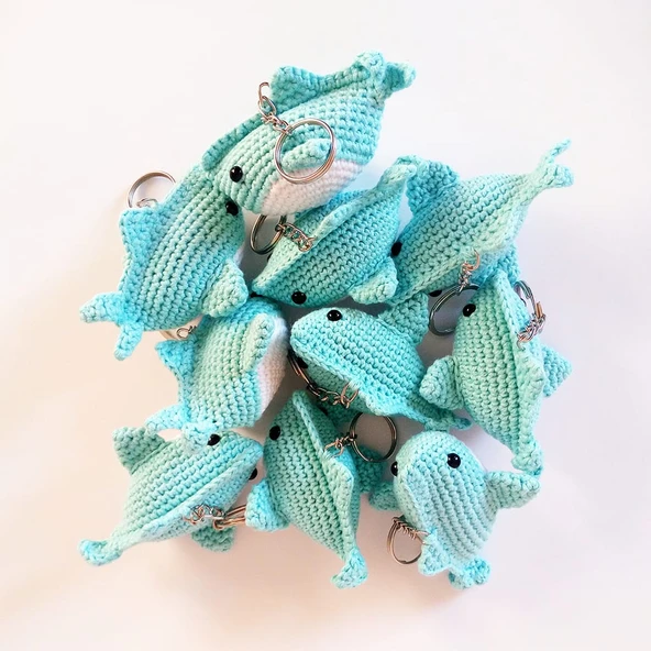 Maskot Köpekbalığı Amigurumi Organik Anahtarlık Oyuncak ürün görseli 1