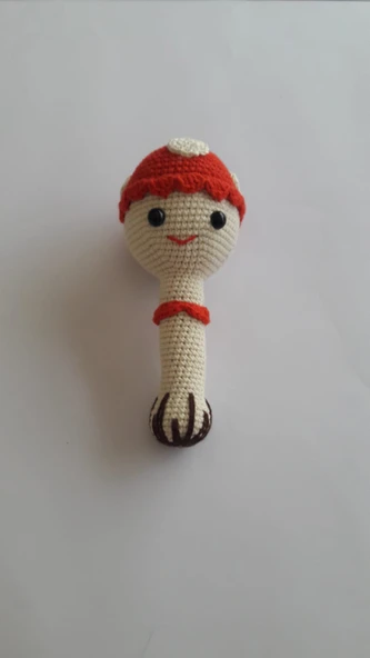 Mantar Çıngırak Amigurumi Organik Oyuncak ürün görseli 1