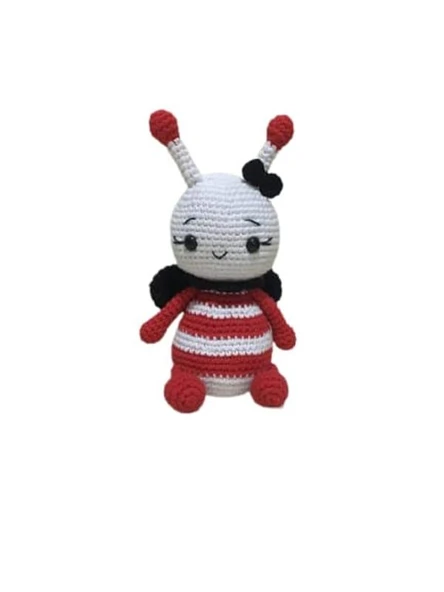 Kırmızı Miniş Arı Uyku Arkadaşı Amigurumi Organik Oyuncak ürün görseli 1