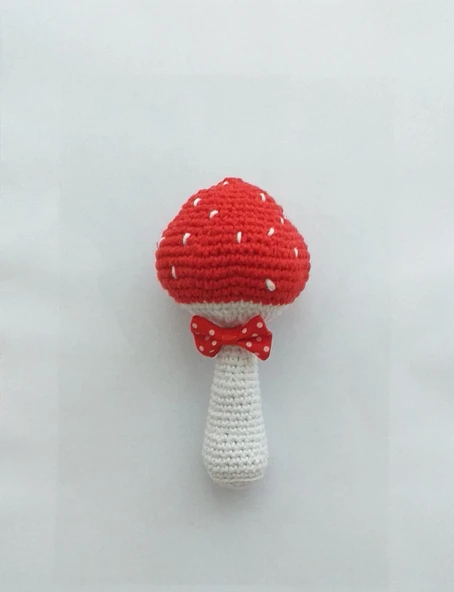Mantar Çıngırak Amigurumi Organik Oyuncak ürün görseli 1