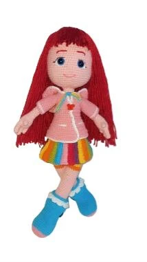 Gökkuşağı Ruby Bebek Amigurumi Organik Oyuncak ürün görseli 1