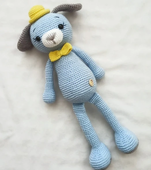 Şapkalı Köpek Amigurumi Organik Oyuncak ürün görseli 1