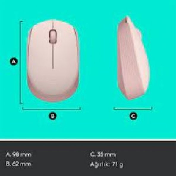 Logitech 910-006865 M171 Kablosuz Pembe Mouse - Resim 2
