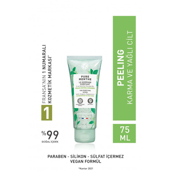 Karma Ve Yağlı Ciltler Için Pure Menthe Prebiyotik Yüz Peeling-75 ml ürün görseli 1
