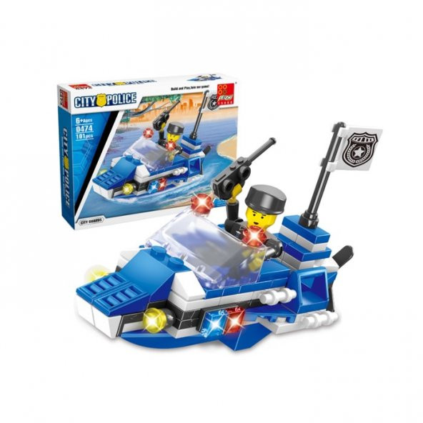 Peizhi City Police Gemi Lego 0474 - 101 Parça ürün görseli 1