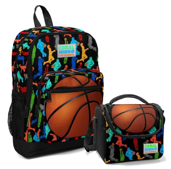 Coral High Basketbol Erkek Çocuk İlköğretim Okul Sırt Çantası ve Beslenme Çanta Seti ürün görseli 1