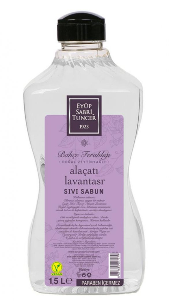 Eyüp Sabri Tuncer 1,5lt Alaçatı Lavantası  Sıvı Sabun Doğal Zeytinyağlı ürün görseli 1