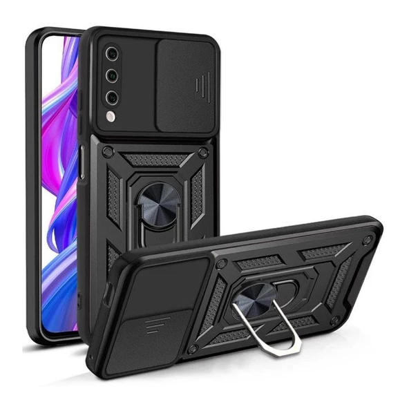 Smcase Vivo Y20S Kılıf Kamera Korumalı Yüzüklü Tank Pars SilikonNano Ekran Koruyucu ürün görseli 1