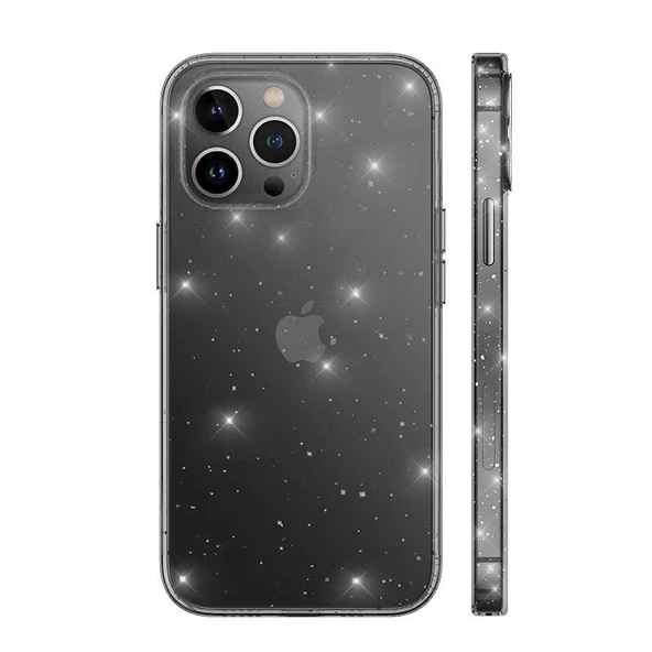 Smcase Apple iPhone 12 Pro Max Kılıf Transparan Simli Görünüm Vixy Silikon ürün görseli 1