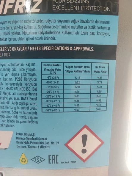 PETROL OFİSİ SUPER ANTİFRİZ (YEŞİL) 3LT - Resim 6