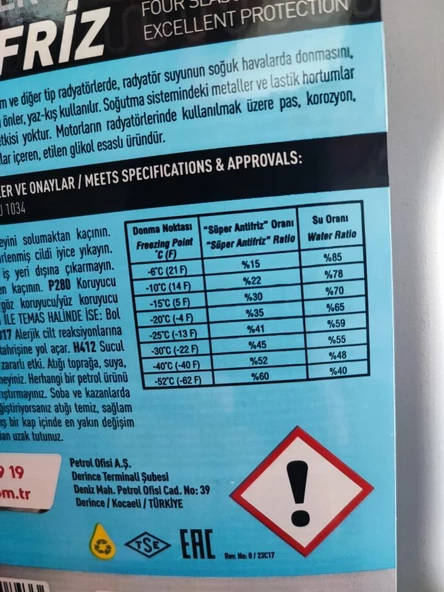 PETROL OFİSİ SUPER ANTİFRİZ (YEŞİL) 3LT - Resim 7