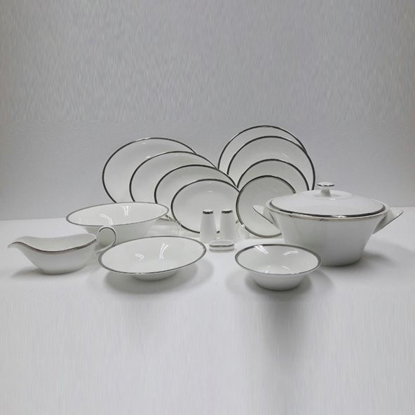 Evaliza Coupe Paisley Platin Yemek Takımı 60 Parça ürün görseli 1